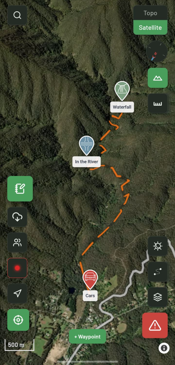 WildMap satellite map in daylight